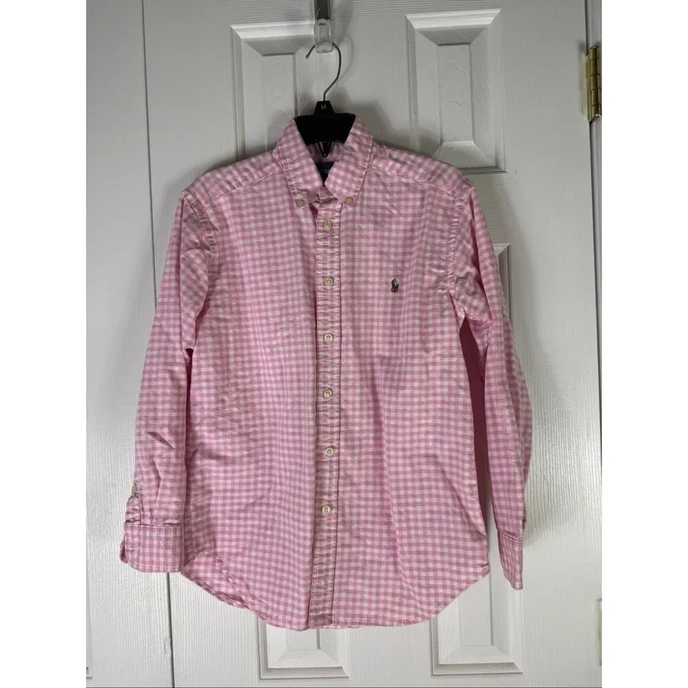 Ralph Lauren Polo Boys Button Front Shirt Size M 10/12